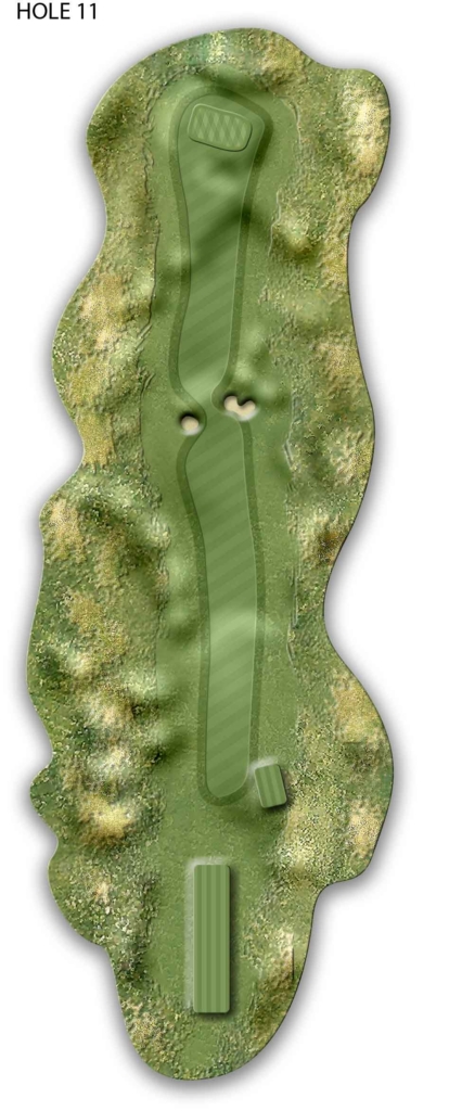 Illustrated overhead map of Donegal Golf Course Hole 11