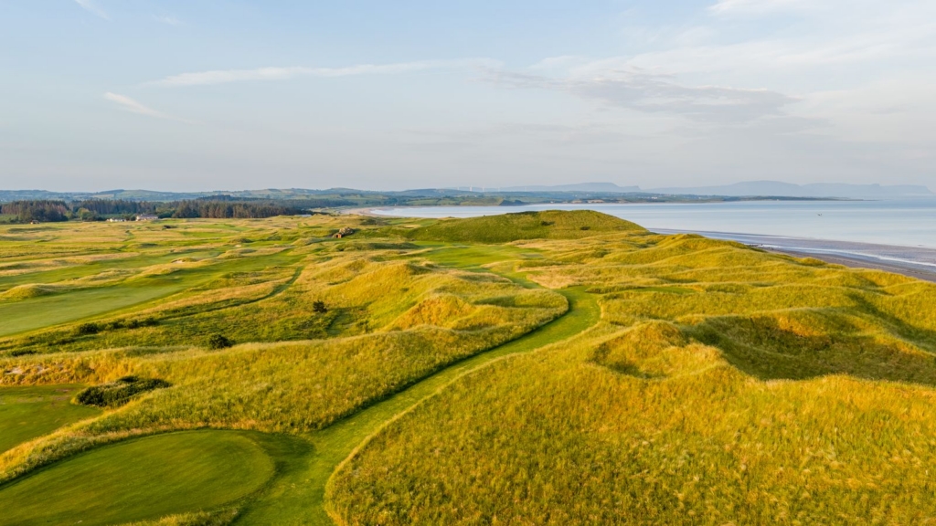 panoramic view of donegal golf club featuring donegal bay