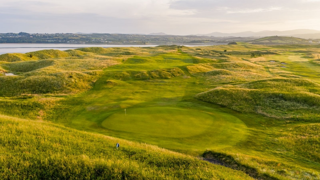 panoramic view of the donegal golf club course on the murvagh peninsula