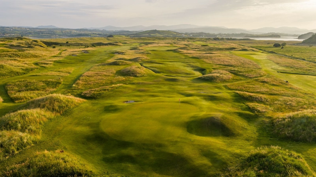 aerial view of donegal golf club course on a clear and sunny day