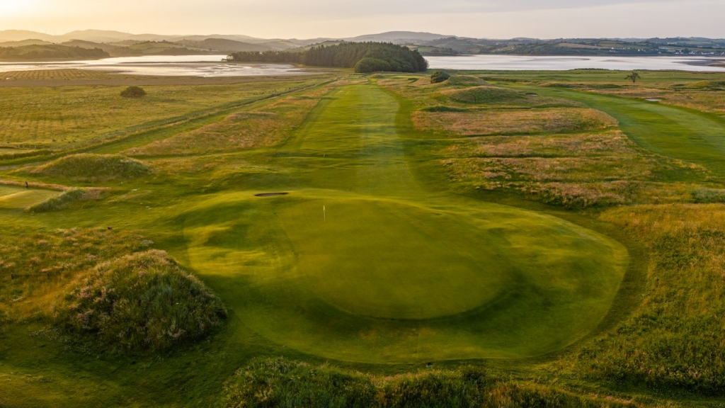 natural green and coastal scenery on the donegal golf club course